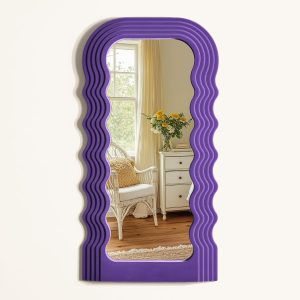 Purple Cute Wall Decorative Mirror for Girl Women Bedroom,14×28