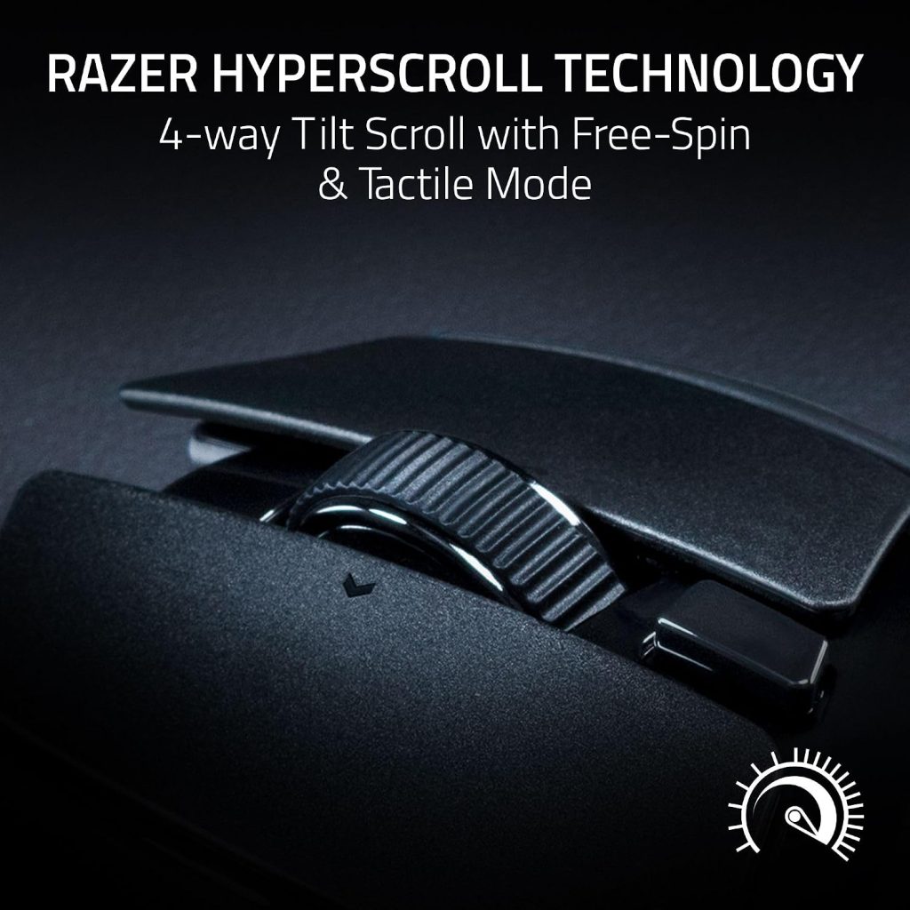 Razer Basilisk V4 HyperSpeed Wireless Gaming Mouse, 140 Hr Battery, Black