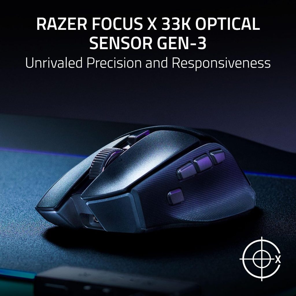 Razer Basilisk V4 HyperSpeed Wireless Gaming Mouse, 140 Hr Battery, Black