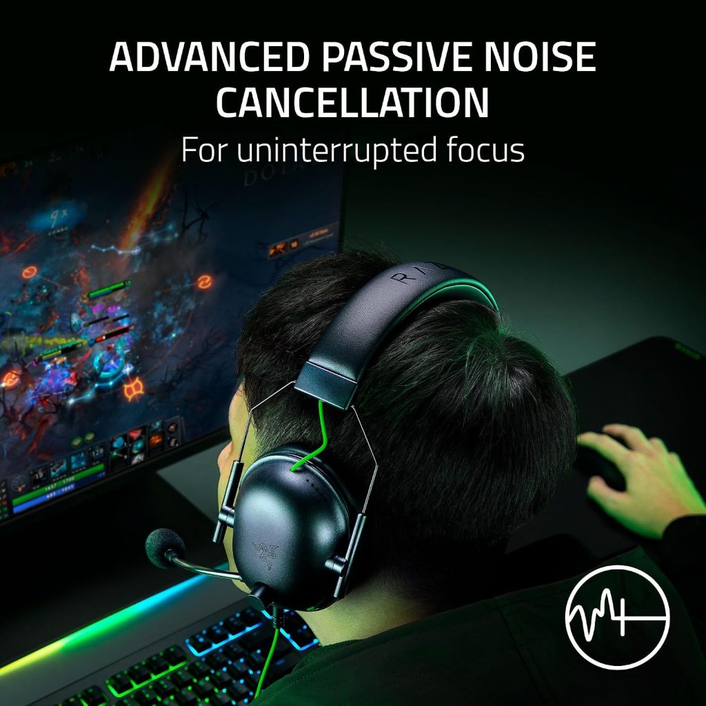 Razer BlackShark V2 X Gaming Headset: 7.1 Surround Sound – 50mm Drivers – Memory Foam Cushion – For PC, PS4, PS5, Switch – 3.5mm Audio Jack – Black