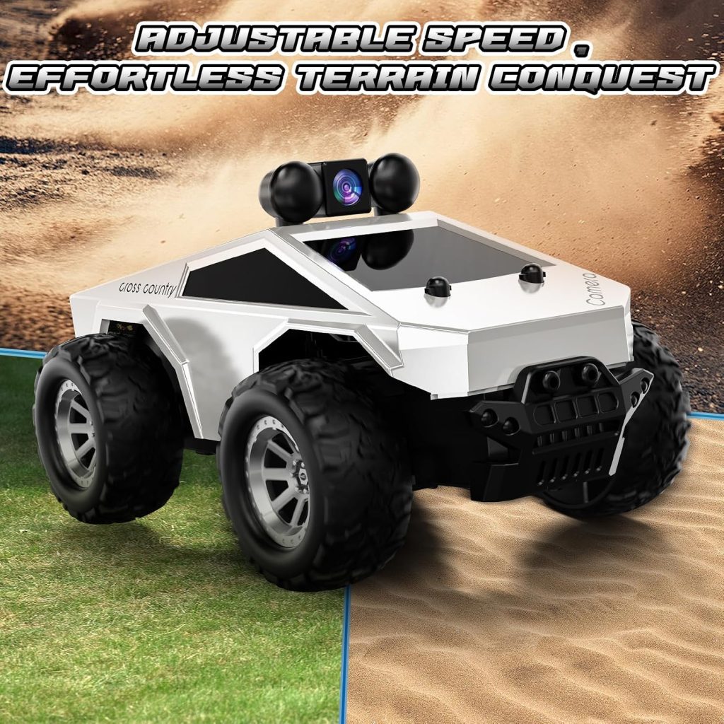 RC Cars with Camera Remote Control Truck with 720P HD FPV Camera, All-Terrain Remote Control Car with Body Light Rechargeable Battery, 1:28 RC Car Vehicle Toy Gifts for Adults Kids Boys Girls