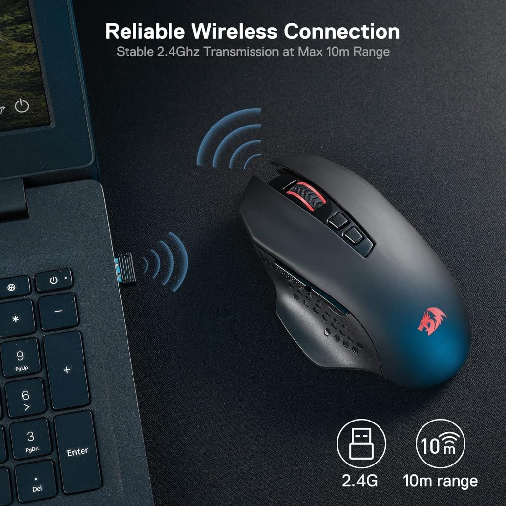 Redragon M656 Wireless Optical Gaming Mouse 4000 DPI Remapping Keys