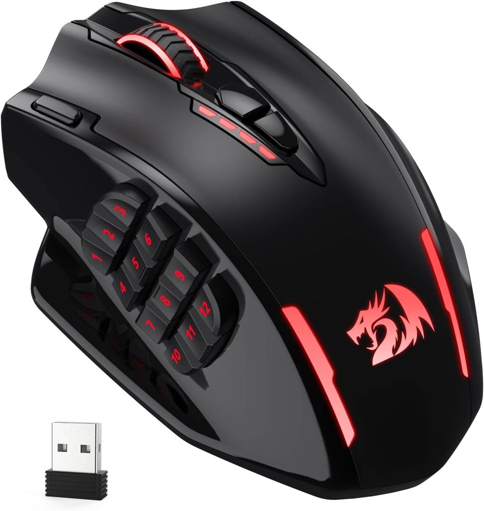 Redragon M913 Wireless RGB MMO Gaming Mouse 16000 DPI Remapping Keys