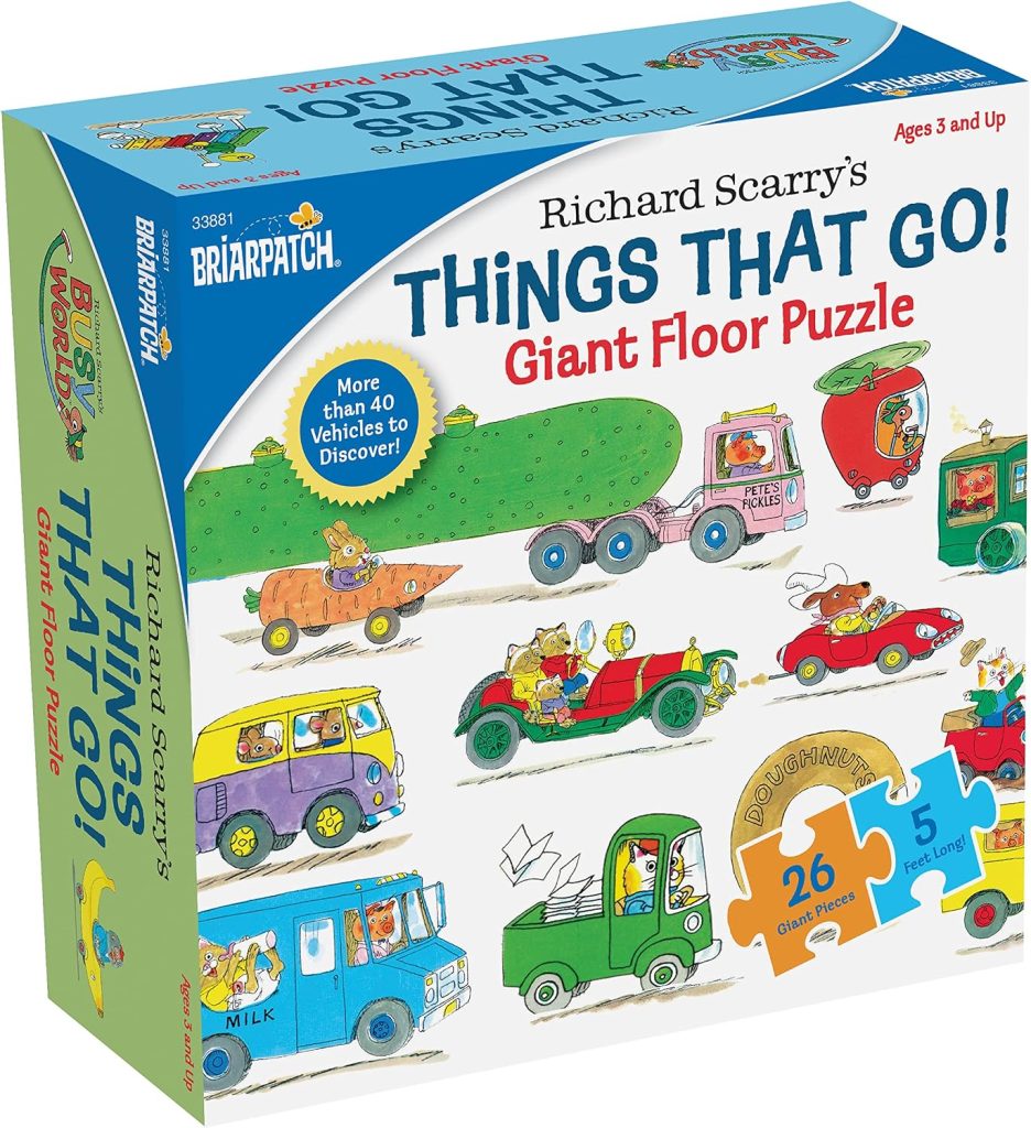 Richard Scarry’s BusyWorld Things that Go Floor Puzzle for Kids 3+