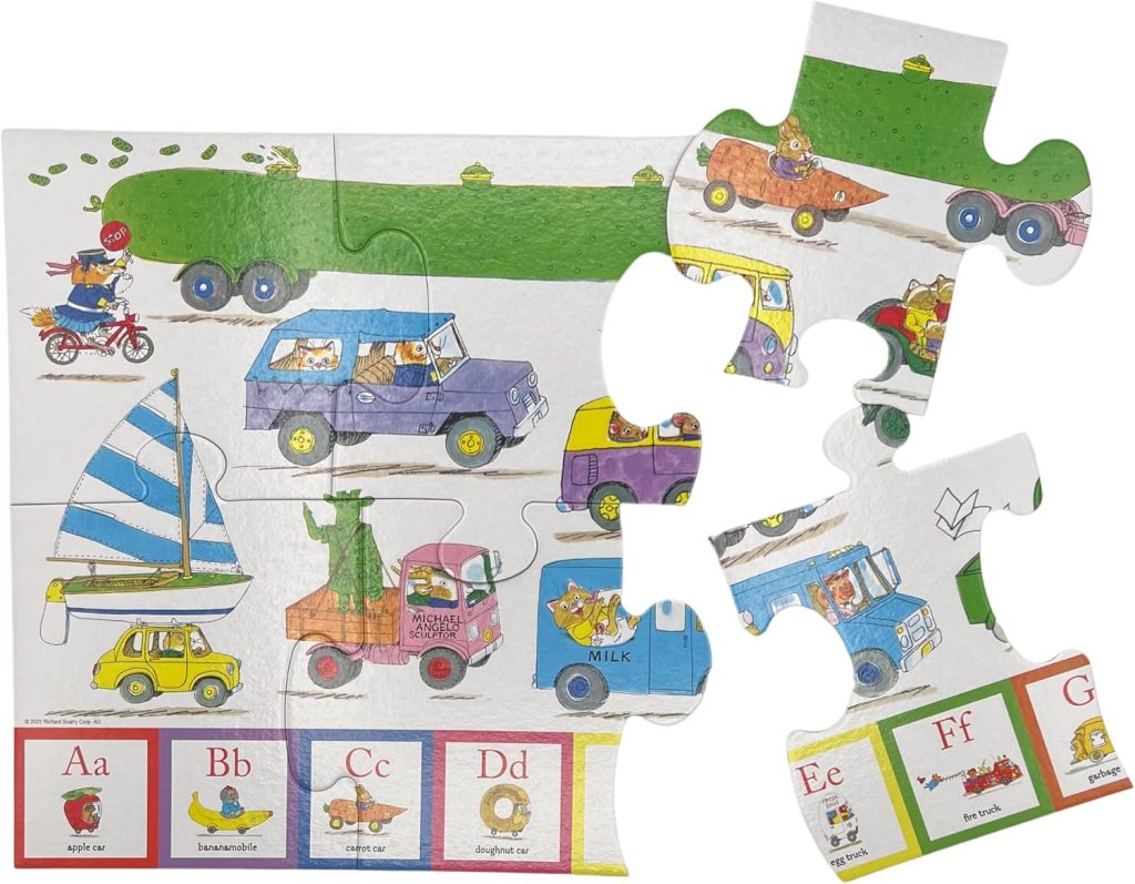 Richard Scarry’s BusyWorld Things that Go Floor Puzzle for Kids 3+