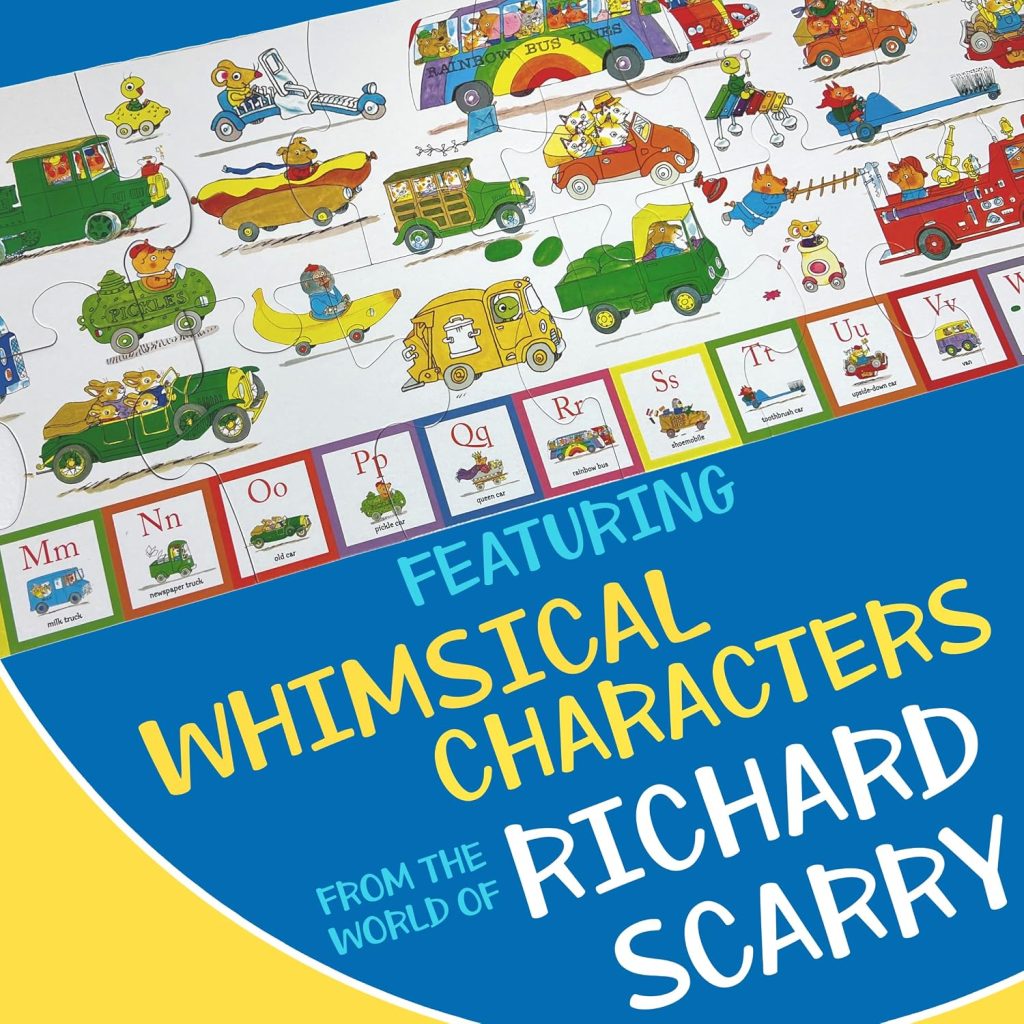 Richard Scarry’s BusyWorld Things that Go Floor Puzzle for Kids 3+