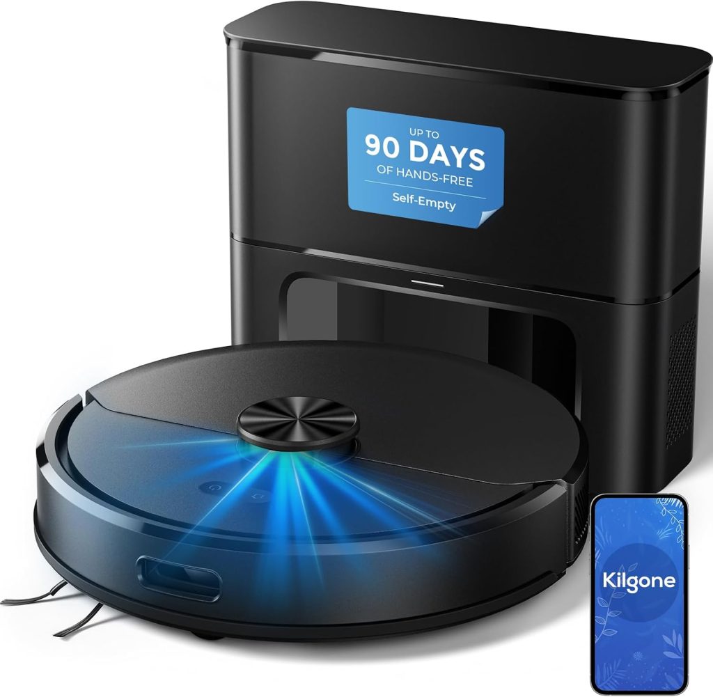Robot Vacuum and Mop Combo, Self-Emptying, Up to 9-13 Weeks Self-Empty
