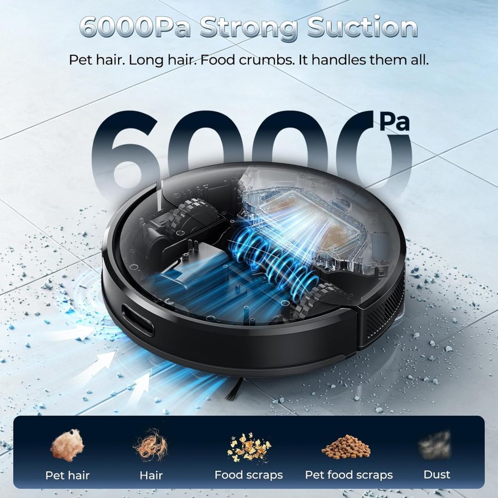 Robot Vacuum and Mop Combo, Self-Emptying, Up to 9-13 Weeks Self-Empty