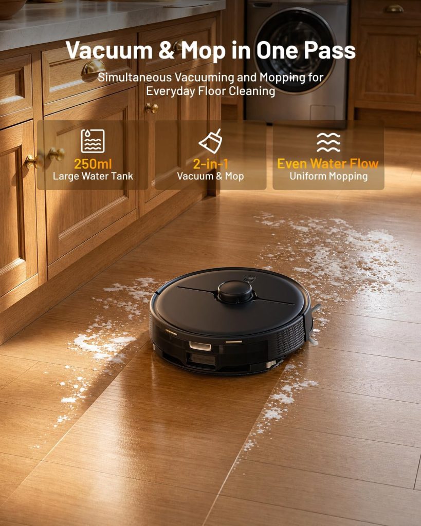 Robot Vacuum and Mop, 8000Pa, Up to 70-Day Self-Emptying Station