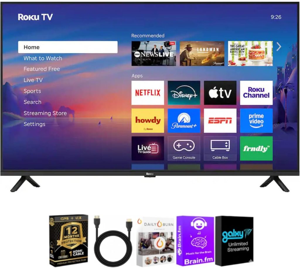 Roku 43″ Select Series 4K Smart TV HDMI CPS Streaming Bundle 2026