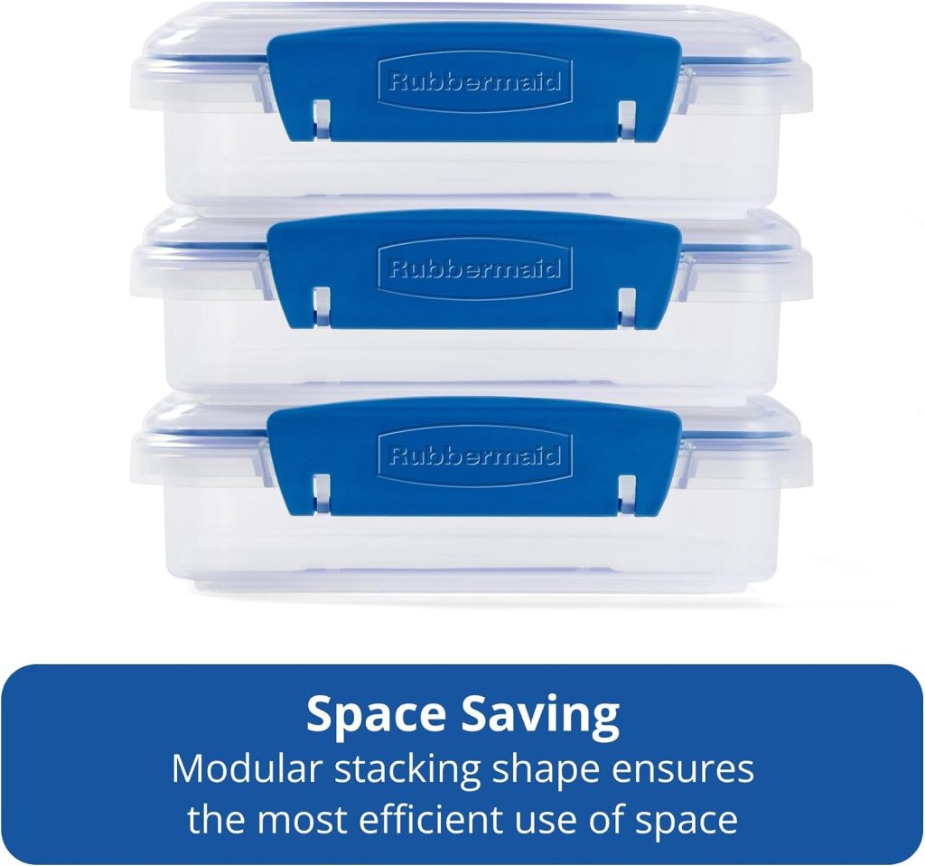 Rubbermaid Pack & Go 450 mL Sandwich Container, 3-Pack, Meal Prep Containers with Secure Seal Lids
