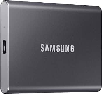 Samsung T7 Portable SSD 2TB Titan Gray, USB 3.2 Gen 2, Up to 1,050MB/s