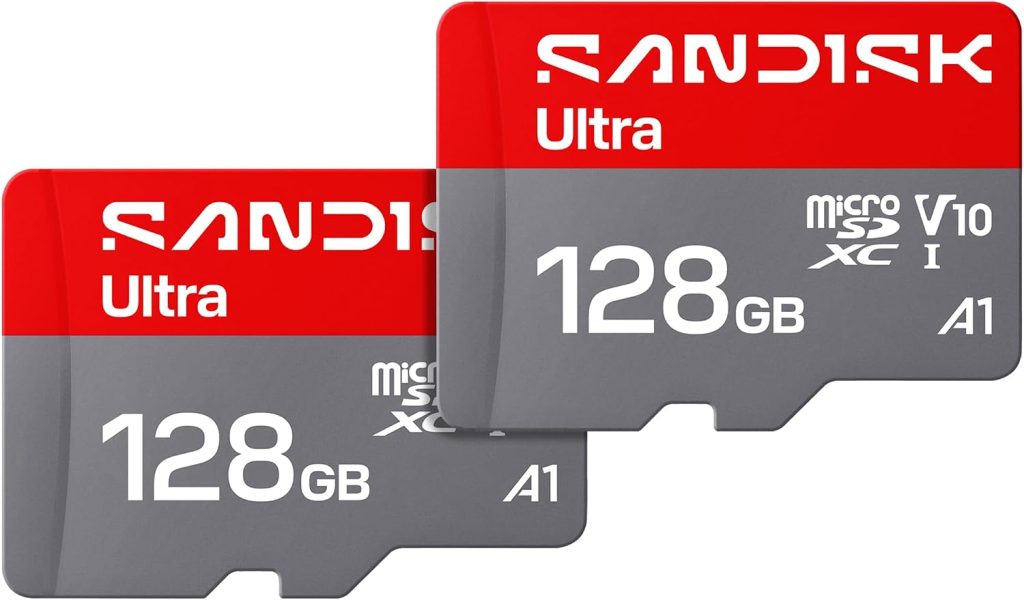 SANDISK 128GB Ultra microSD UHS-I Card – Up to 195MB/s Read Speed, Full HD Video, V10, U1, C10, A5 – SDSQUJQ-128G-GZ6MA
