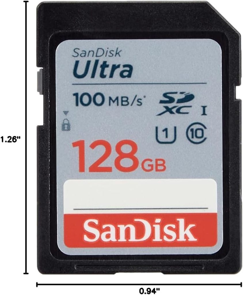 SanDisk 128GB Ultra SDXC UHS-I Memory Card – 100MB/s, C10, U1, Full HD, SD Card – SDSDUNR-128G-GN6IN