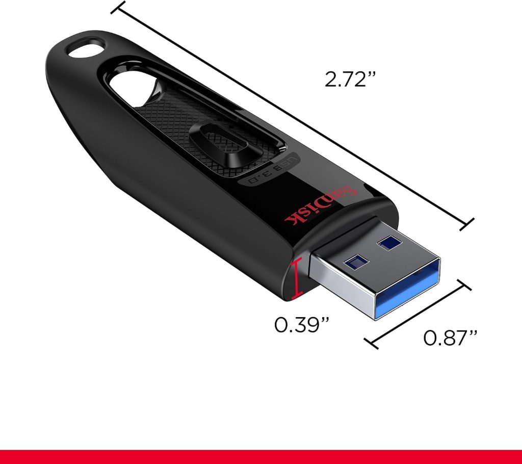 SANDISK 1TB Ultra, USB-A Flash Drive, Up to 130MB/s Read Speeds