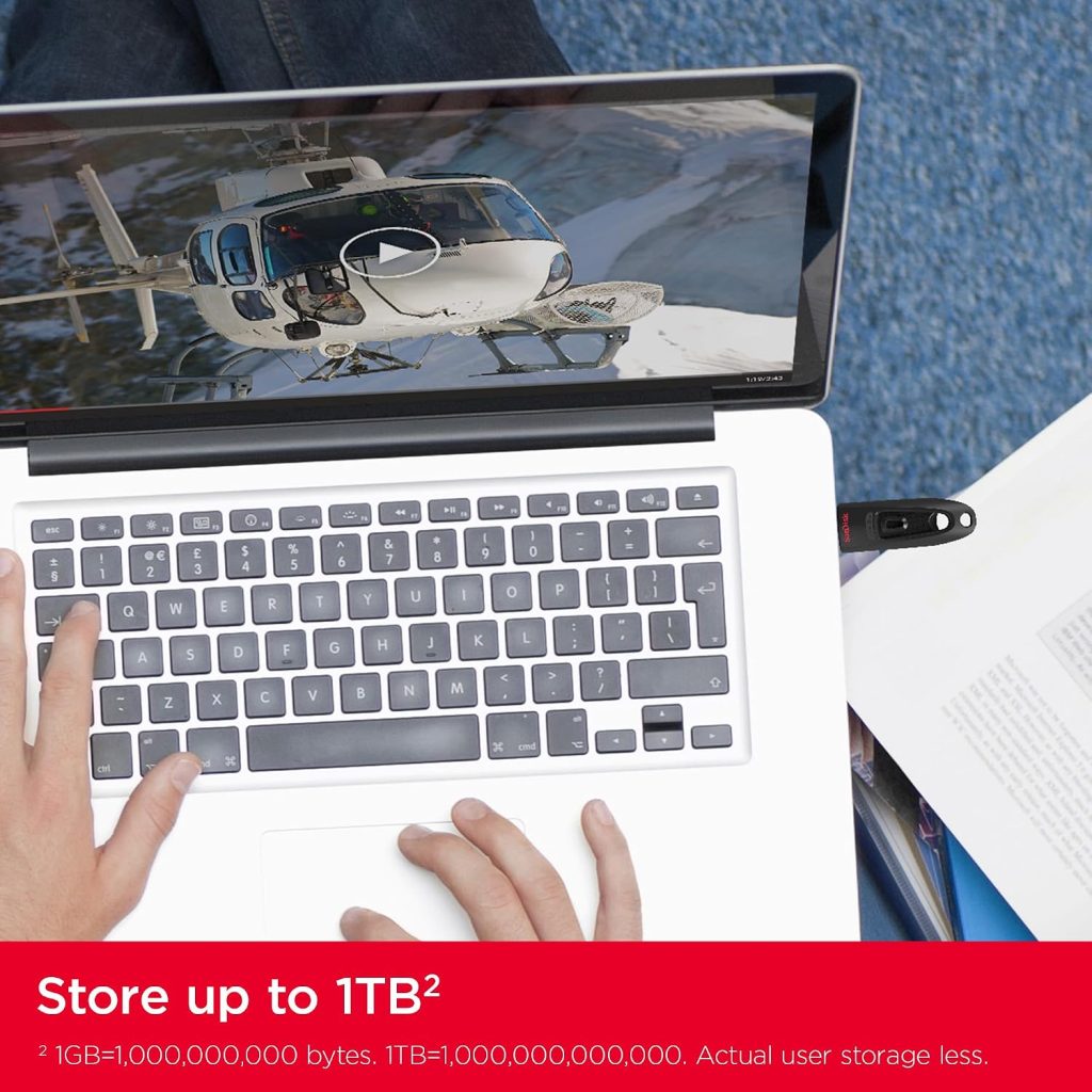 SANDISK 1TB Ultra, USB-A Flash Drive, Up to 130MB/s Read Speeds