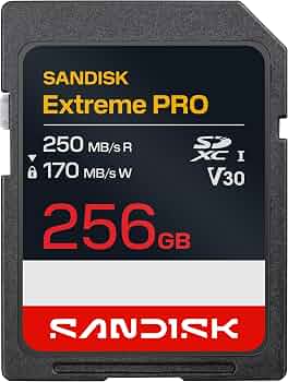 SanDisk 256GB Extreme PRO SD UHS-I Card, Up to 250MB/s Read and 170MB/s Write, 4K UHD, Full HD, U3, V30, SDSDXXJ-256G-GSCIN