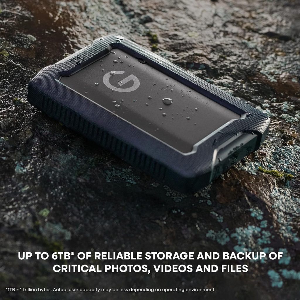 SanDisk Professional 5TB G-Drive ArmorATD – Rugged, Durable Portable External Hard Drive HDD, USB-C, USB 3.2 Gen 1 – SDPH81G-005T-GBA1D