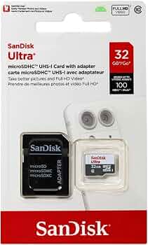 SanDisk Ultra 32GB UHS-I/Class 10 Micro SDHC Memory Card With Adapter – SDSDQUAN-032G-G4A
