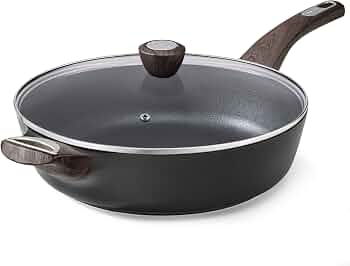 SENSARTE Nonstick Frying Pan Skillet with Lid, 12 Inch Large Deep Frying Pan, 5 Qt Non Stick Saute Pan with Cover, Induction Pan, Healthy Non Toxic Cooking Pan with Helper Handle, PFOA PFOS Free