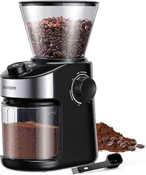 SHARDOR Burr Coffee Bean Grinder, 32 Settings, 40-Second Timer, Black