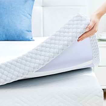 SINWEEK Cooling Memory Foam Mattress Topper for Pressure Relief, Bed Mattress Pad with Cooling Soft Cover and Corner Straps, CertiPUR-US Certified, 3 Inch King Size