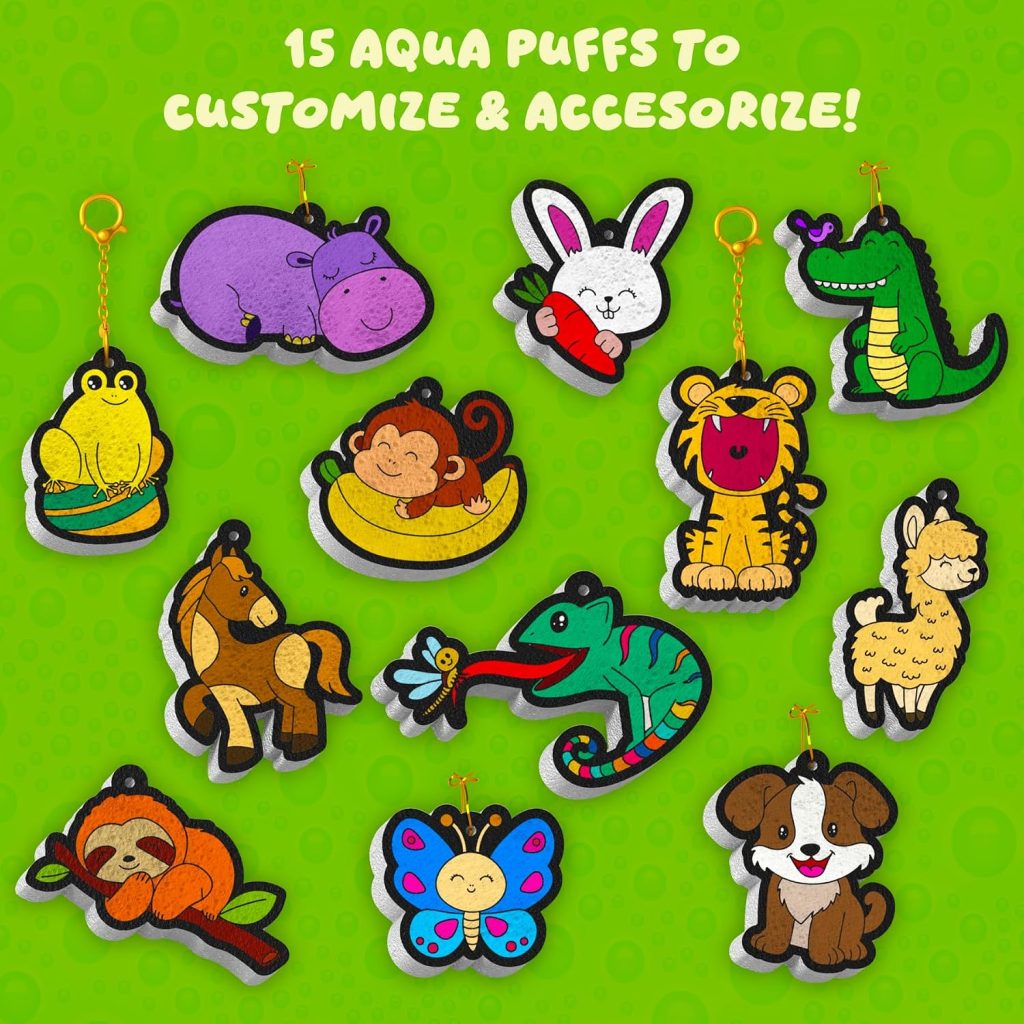 Skillmatics Aqua Puffs Animals, Paint by Number, Stocking Stuffer for Kids