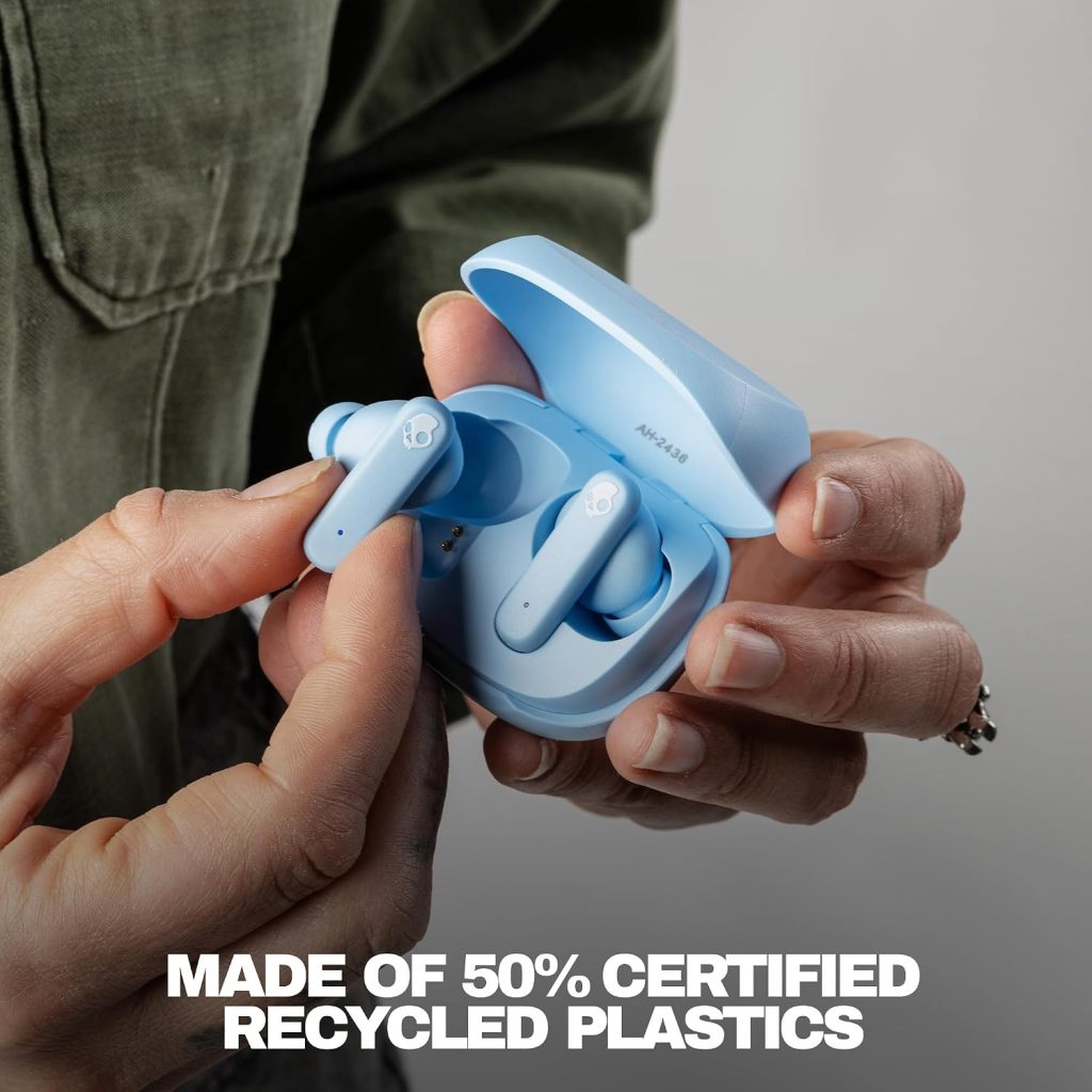 Skullcandy Smokin’ Buds Wireless Noise Isolating Earbuds – Preppy Blue