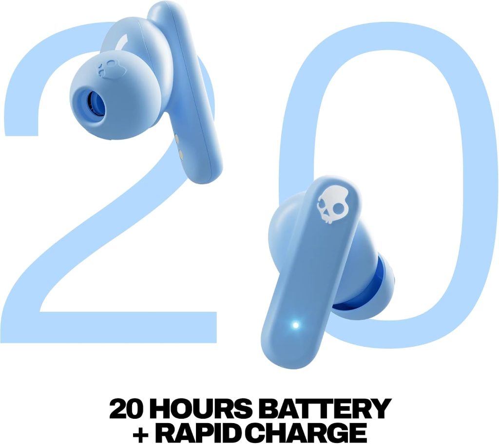 Skullcandy Smokin’ Buds Wireless Noise Isolating Earbuds – Preppy Blue