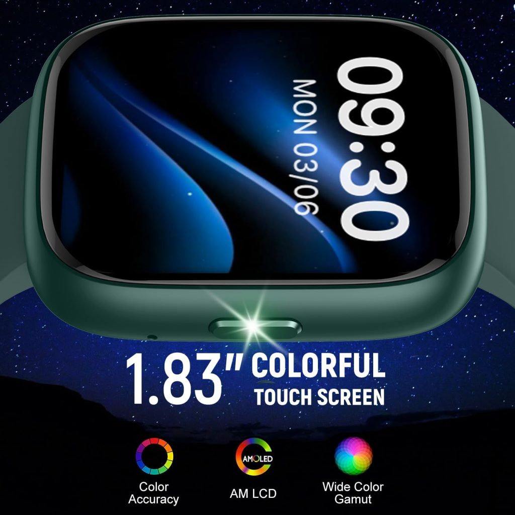 Smart Watch (Answer/Make Call) for iPhone&Android, 1.83″ Smartwatches with Sleep Monitor Heart Rate Activity Tracking, IP68 Waterproof, Fitness Tracker 100+Sport, Reloj Inteligente 30 Day+Battery Life