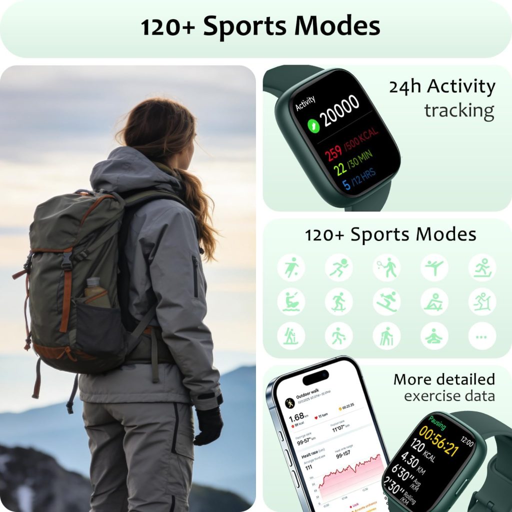 Smart Watch (Answer/Make Call) for iPhone&Android, 1.83″ Smartwatches with Sleep Monitor Heart Rate Activity Tracking, IP68 Waterproof, Fitness Tracker 100+Sport, Reloj Inteligente 30 Day+Battery Life
