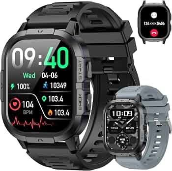 Smart Watch for Men Fitness Tracker: Military Make Answer Call Smart Watches for Men Digital Watches Waterproof Smartwatch Android Phone iPhone Samsung Compatible Running SpO2 Heart Rate Monitor