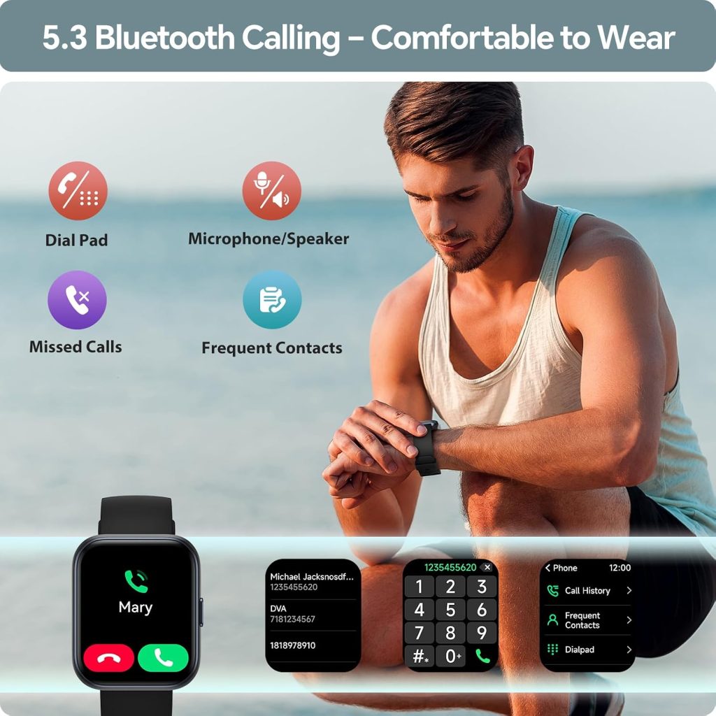 Smart Watch for Men Women, 1.85″ Smart Watches Compatible iPhone/Samsung/Android (Answer/Make), Fitness Tracker with Heart Rate/Sleep/SpO2 Monitor, Smartwatch 3ATM Waterproof 120+ Sport Modes, Alexa
