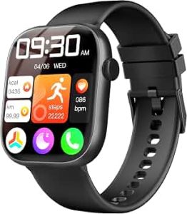 Smart Watch for Women Men, Fitness and Sleep Trackers with 1.83″ HD Touchscreen, Bluetooth Calling Smartwatch for Android/iOS, IP67 Waterproof Multi-Sport Modes Pedometer, Jet Black