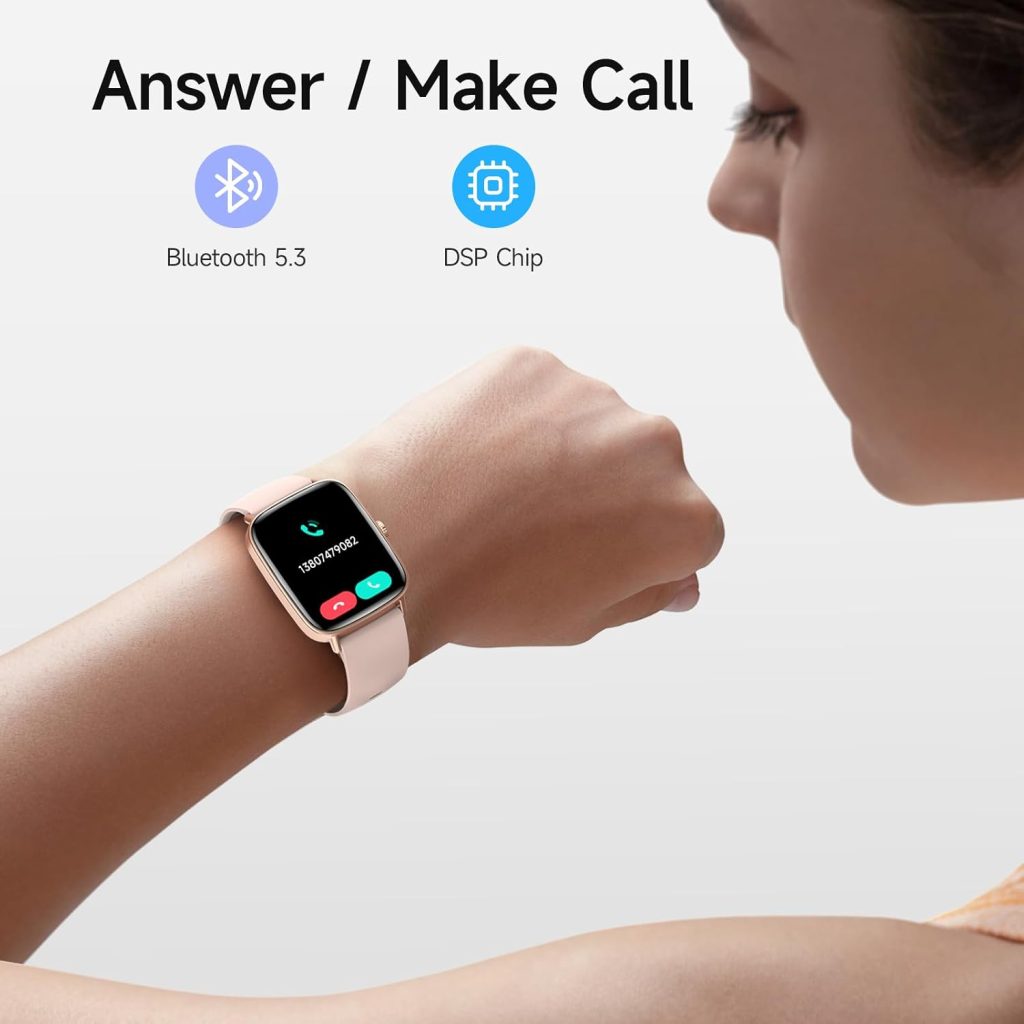 Smart Watch for Women, 1.85″ HD Smartwatch (Answer/Make Calls), 2 Bands