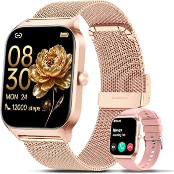 Smart Watch Women Men, 1.85″ Smartwatch with Blood Pressure, HR, IP68 Waterproof Fitness Tracker, 120+ Sport Modes, Make/Answer Calls, Reloj Inteligente Compatible with iPhone/Samsung/Android