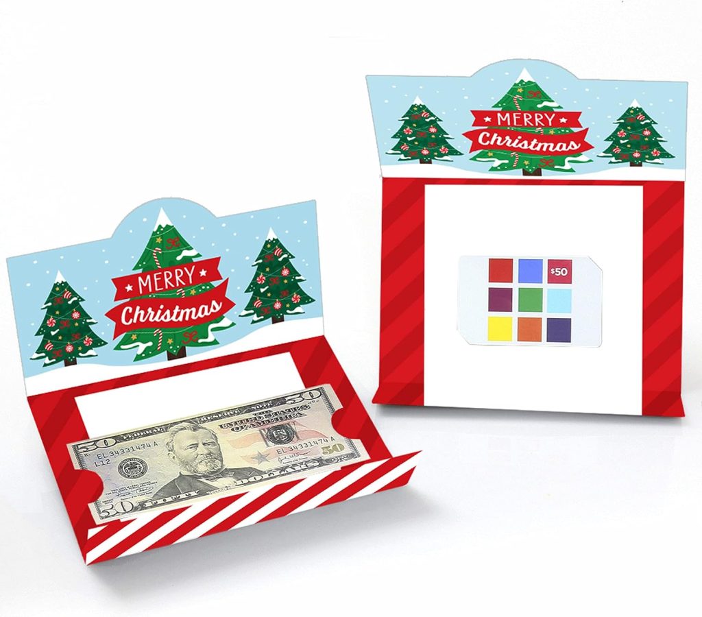 Snowy Christmas Trees Gift Card Holders – Set of 8
