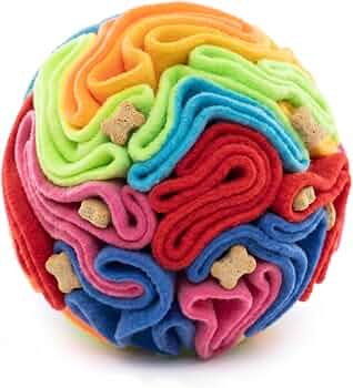 Snuffle Ball for Dogs – Soft Polar Fleece Interactive Puzzle Toy for Mental Stimulation & Boredom – Safe, Plastic-Free Foraging Game & Slow Feeder to Keep Pets Busy Indoors