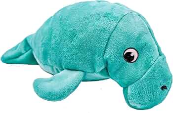 Snuggle Puppy Tender-Tuffs – Large Marine Stuffed Manatee Plush Toy for Big Dogs – Puncture Resistant Squeaker