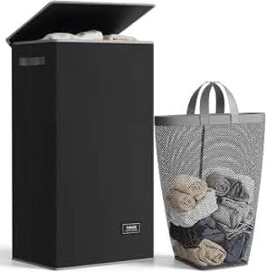 SOLEDI 100L Laundry Hamper with Lid, Large Collapsible Laundry Basket