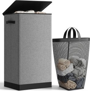 SOLEDI 100L Laundry Hamper with Lid, Large Collapsible Laundry Basket