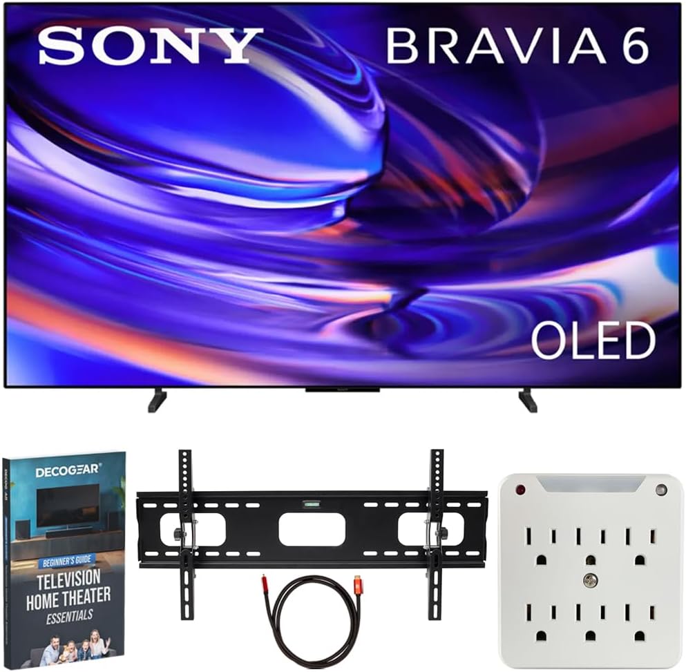 Sony 55 Inch BRAVIA 6 OLED 4K HDR Smart Google TV with Accessories Bundle