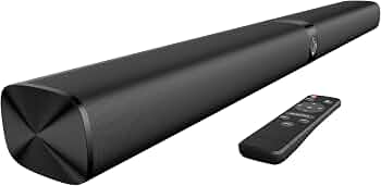 Sound Bar for Smart TV, Soundbar with Bluetooth/ARC/Opt/AUX Connect, Auto Volume Boost, 3 Equalizer Modes, 2 in 1 Detachable Soundbar for TV/PC/Gaming/Projectors