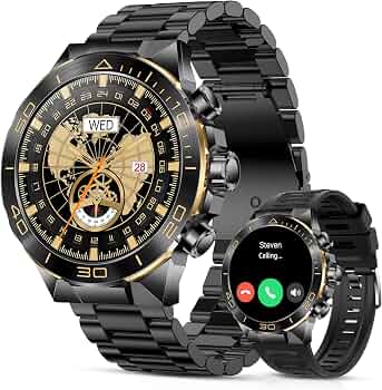 SOUYIE Luxury Smart Watch for Men Bluetooth Call, 1.43″ AMOLED, iOS/Android