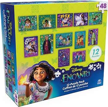 Spin Master Games, Disney Puzzles, Encanto 12-Pack, 48 Pieces, Kids Puzzles, Disney Toys, Ages 4 & Up