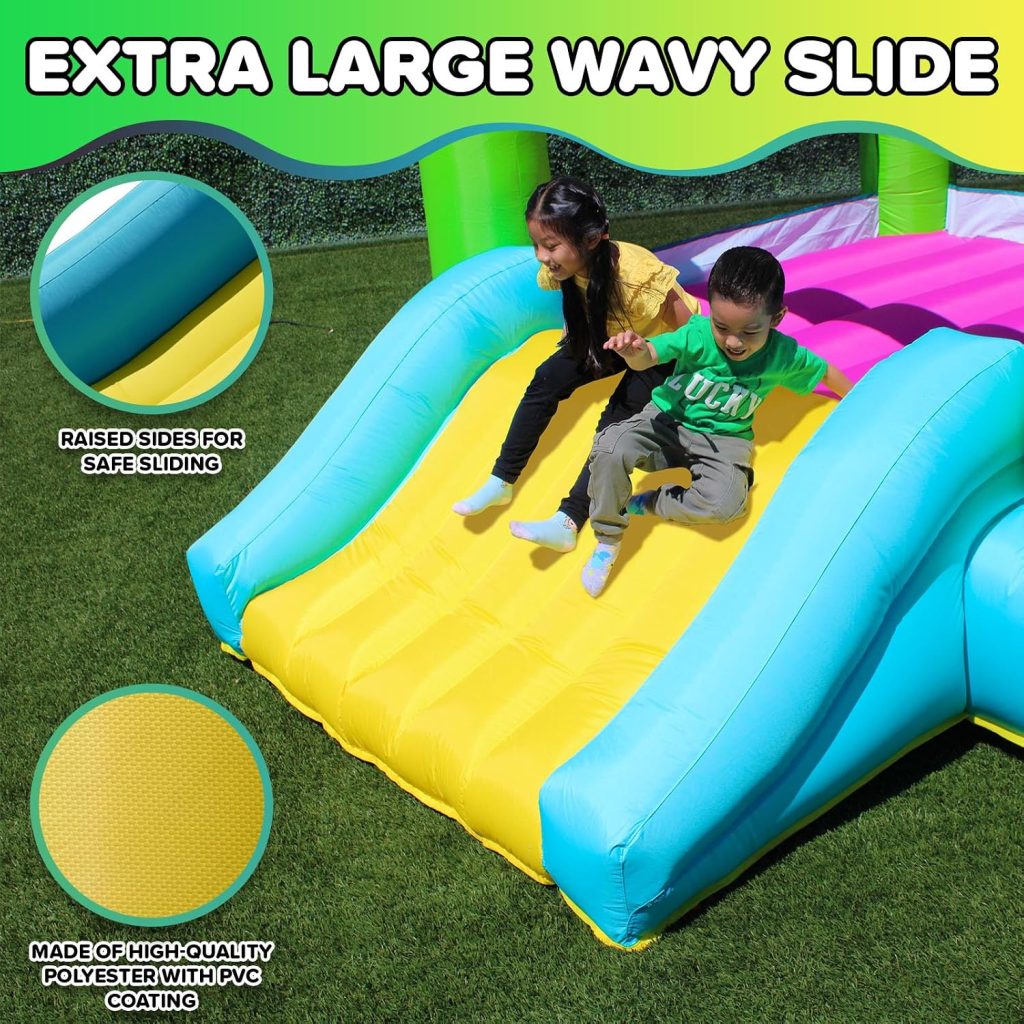Sportspower Happy Hopper Inflatable Bounce House with Slide for Kids 3-8
