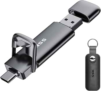 SSK 256GB USB C Flash Thumb Drive up to 550MB/s Dual USB C+A Memory Stick
