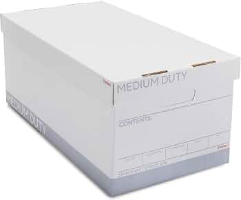 Staples Storage & Filing Box, Letter Size, Stackable, 12-Pack, White/Gray