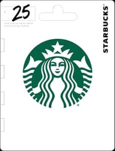 Starbucks Physical Gift Card – $25