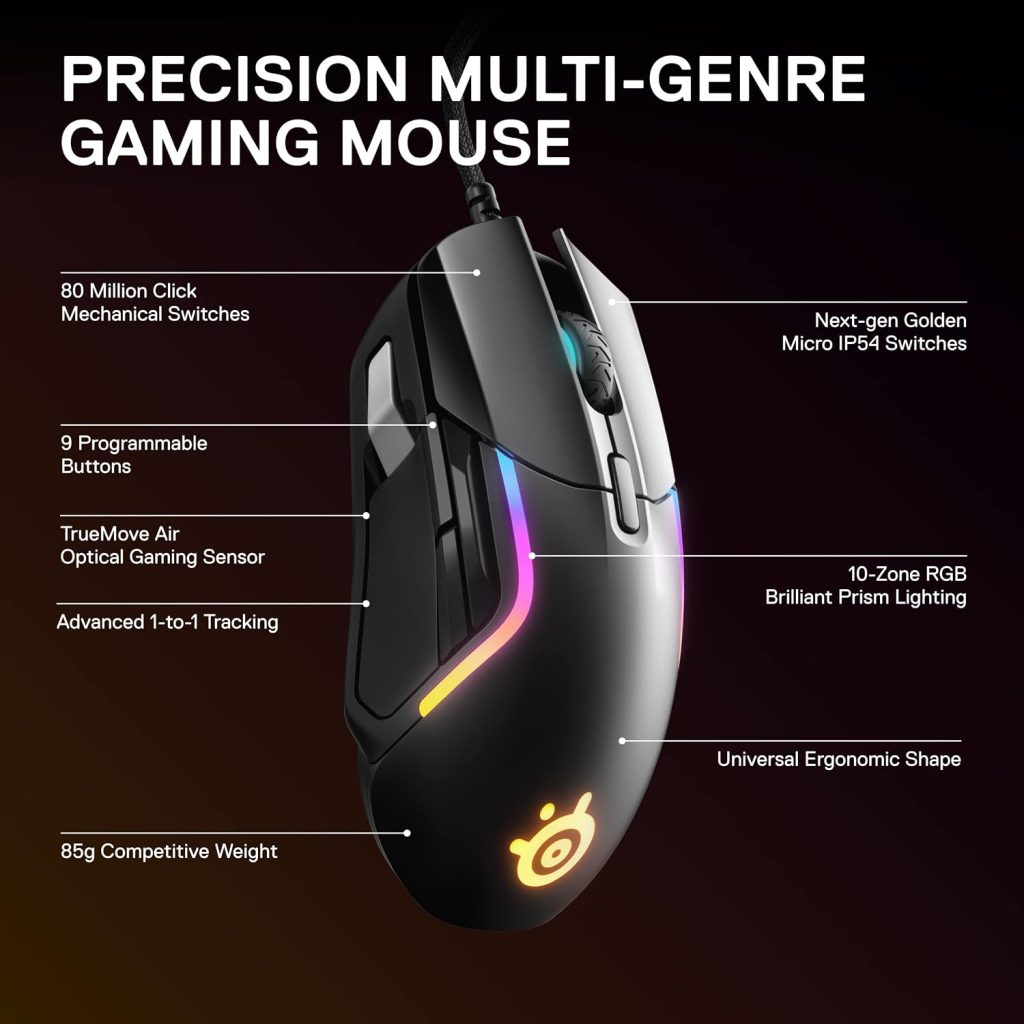 SteelSeries Rival 5 Gaming Mouse – Black